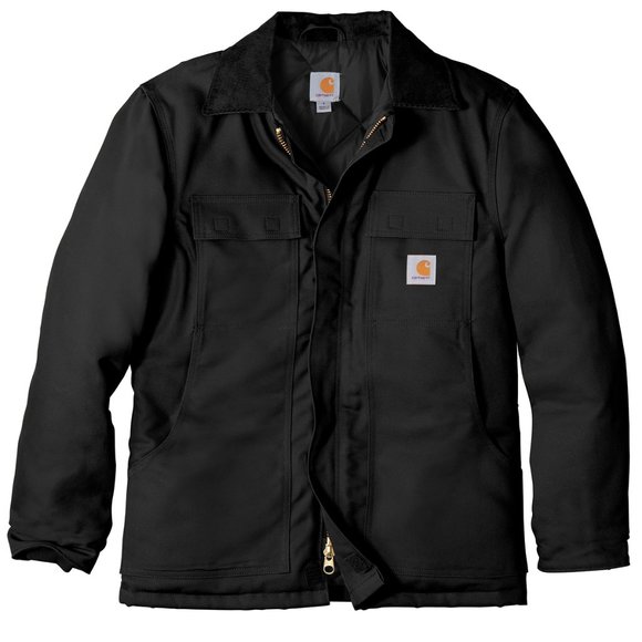 (NWT) Carhartt Mens Duck Traditional Jacket Quilted Nylon Winter Coat Black